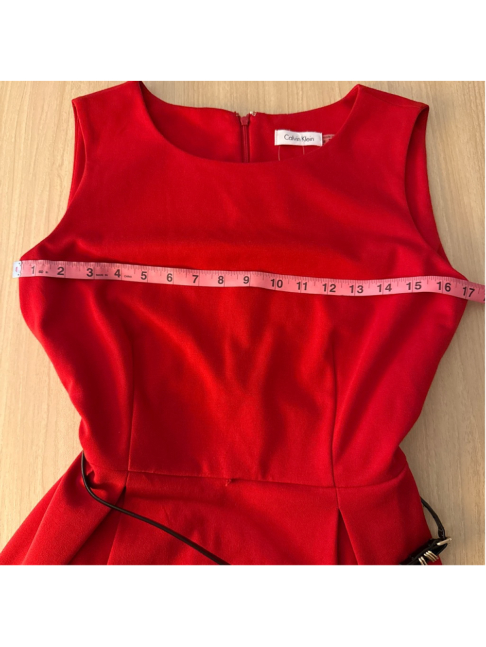 Calvin Klein Red Dress with Black Accents Size 8 - Picture 11 of 17